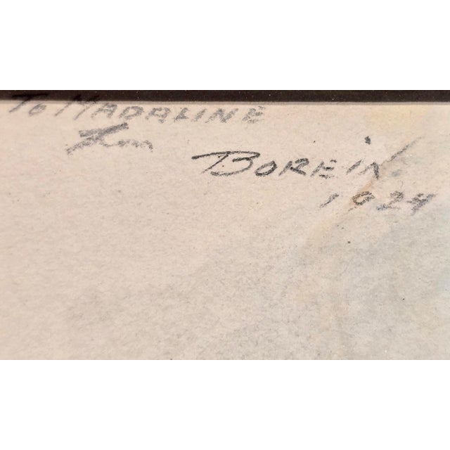 Red Edward Borein "Western Cowboy on Horse"Original Rare 1924 Monotype For Sale - Image 8 of 12