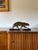 Art Déco bronze tigre sculpture, France ca. 1930 Portoro black marble base H 16 cm x 43 x 8 cm Conditions: very good...