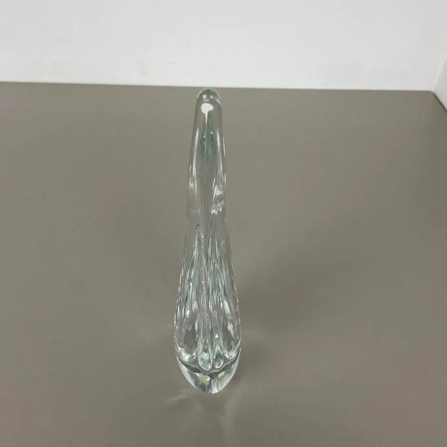 Large Floral Crystal Glass Vase attributed to Flavio Poli for Art Vannes, France, 1970s For Sale - Image 6 of 18