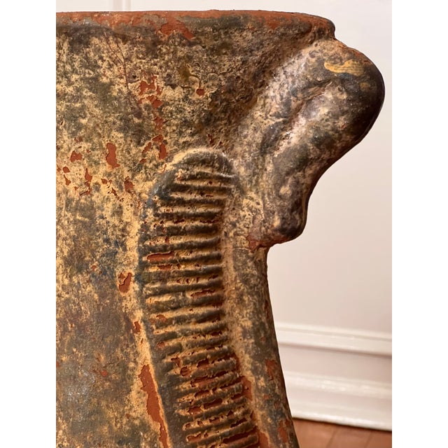 19th Century Mediterranean Studio Terra Cotta Floor Vase With Stylized Seahorses For Sale - Image 12 of 14