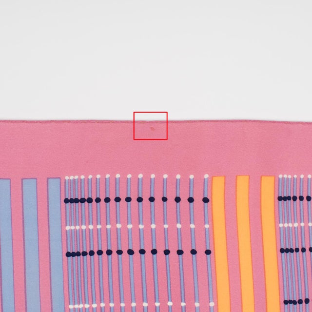 1970s Christian Dior Paris Silk Scarf Geometric Print in Pink and Apricot For Sale - Image 5 of 7