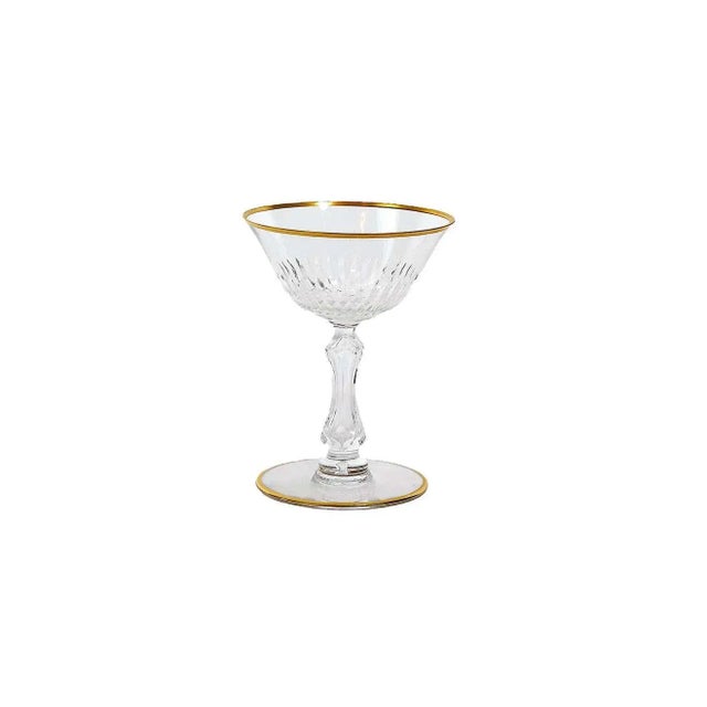 French Saint Louis Crystal Gilt Gold Tableware Glassware Service / 12 People For Sale - Image 3 of 13