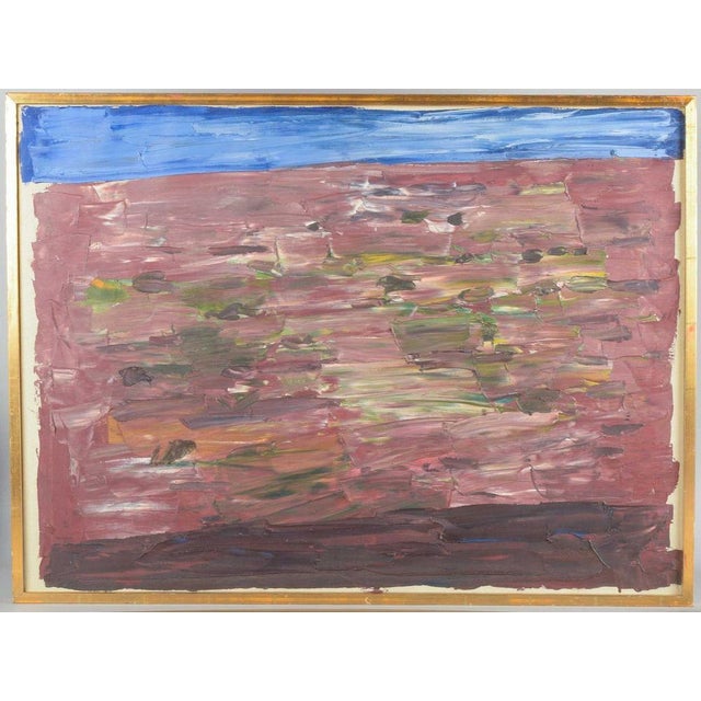 Sven Erik Markhed. Abstract landscape. “Rött landskap”. Oil on canvas. 1970s/80s An expressive landscape painting by the...
