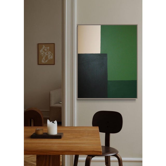 Bodasca, Minimalist Abstract Green Composition, 2026, Acrylic on Canvas For Sale - Image 3 of 15
