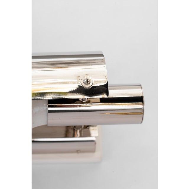 Art Deco Nickel-Plated Wall Lamp, Vienna, Austria, 1920s For Sale - Image 3 of 18