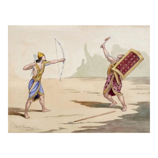 M. Molinari, Theatrical Scenography, 1923, Mixed Media on Cardboard For Sale