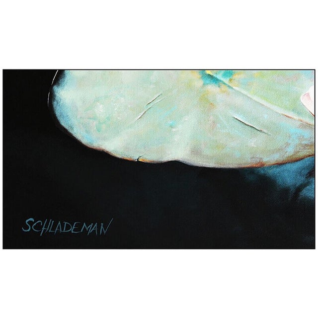 Late 20th Century Lilies on the Pond, Carl Schlademan For Sale - Image 4 of 5