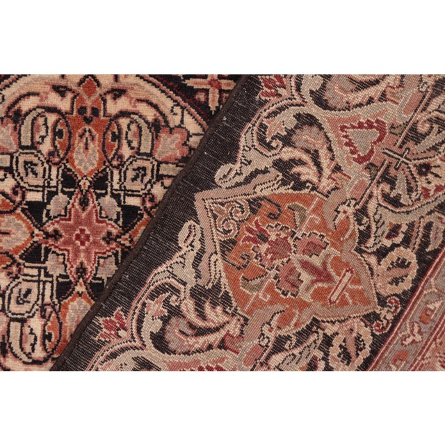 Textile Shabby Chic 1990's Renaissance Black/Rust Wool Rug - 8'0'' X 10'4'' For Sale - Image 7 of 9