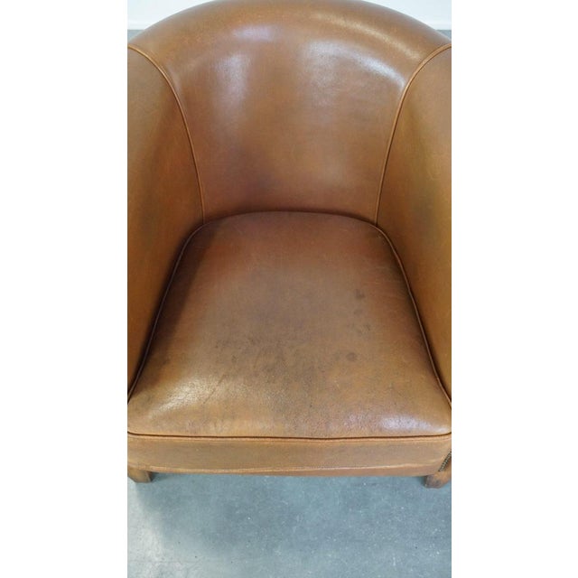 Sheep Leather Club Chair For Sale - Image 6 of 13