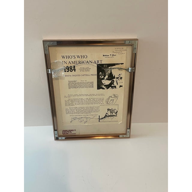 1980s William Zivic Original Western Framed Art Native American For Sale - Image 4 of 12