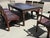 Wood Anglo-Indian Raj Table and Chairs with Metal Decor, 1920s, Set of 11 For Sale - Image 7 of 11