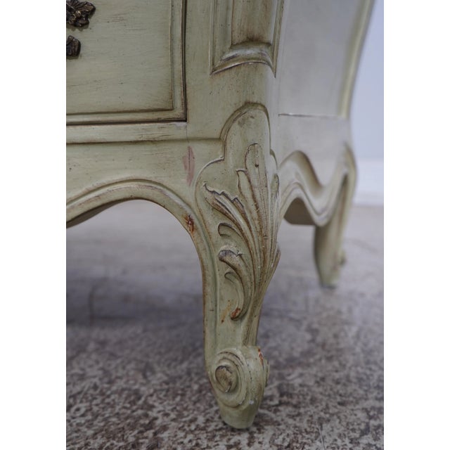 1970s French Style Green Painted Finish Commode Chest For Sale - Image 5 of 12