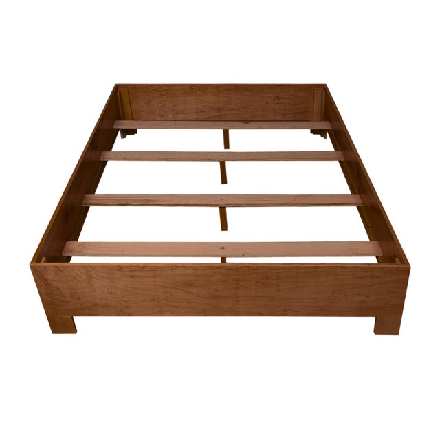 Brown Swirl Rattan Standard Bed Queen, Golden Mahogany For Sale - Image 8 of 10
