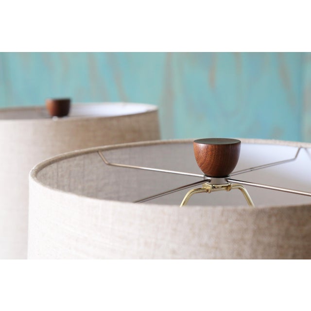 1960s Pair of Jane and Gordon Martz Table Lamps M165 Marshall Studios White Walnut For Sale - Image 11 of 14
