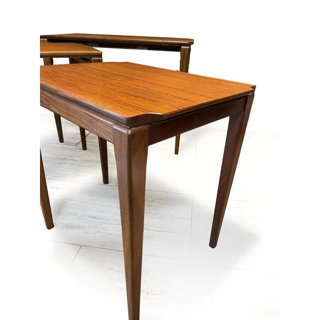 1960s Mid-Century Modern Teak Nesting Tables by Richard Hornby for Fyne Ladye, 1960s, Set of 3 For Sale - Image 5 of 13