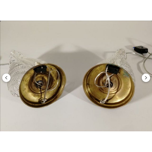 Art Deco Murano Glass Lamps, 1950s, Set of 2 For Sale - Image 10 of 12