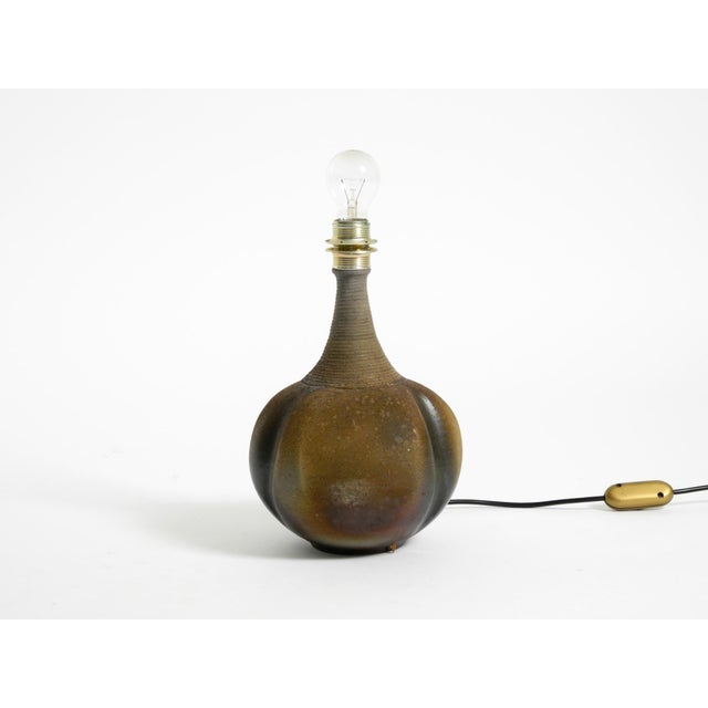 Ceramic Table Lamp with Fabric Shade, 1960s For Sale - Image 11 of 18