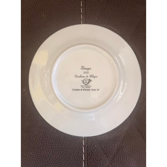 Limoges "Pomme to Pepins" Dessert Plates For Sale - Image 4 of 4