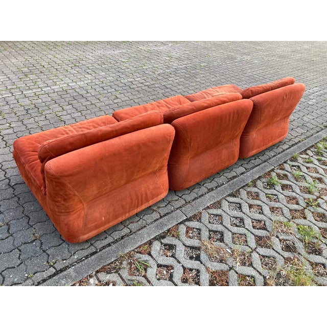 Vintage Velour Modular Sofa, 1970s, Set of 3 For Sale - Image 16 of 18