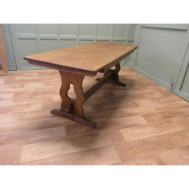 Arts & Crafts Golden Oak Refectory Dining Table, 1880 For Sale - Image 4 of 8
