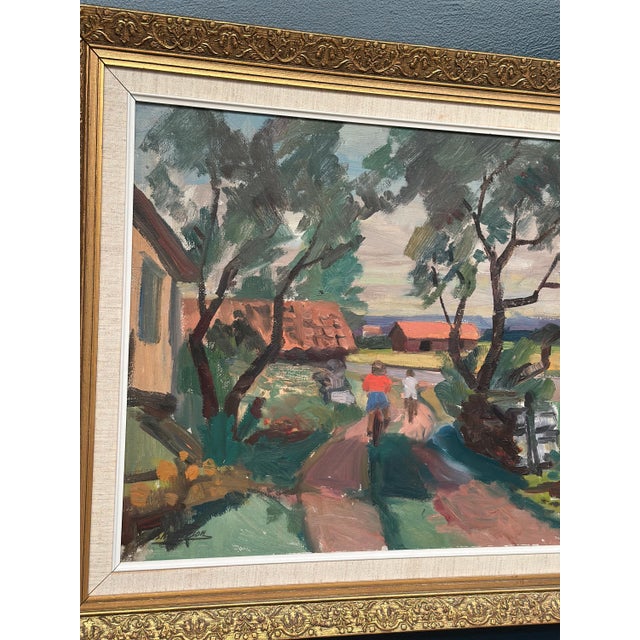 Oskar Person, On Bicycle, 1960s, Oil on Panel, Framed For Sale - Image 13 of 17