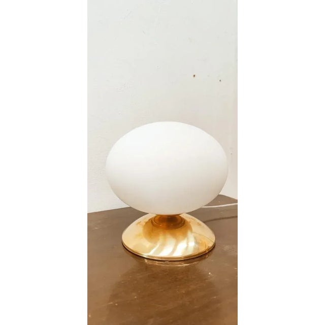 Oval Brass & Glass Lamp For Sale - Image 4 of 12