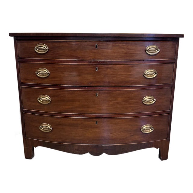19th Century English Bow Front Chest of Drawers For Sale