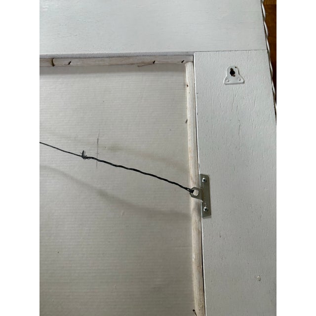 White Vintage White Rectangle Wicker Frame Mirror For Sale - Image 8 of 11