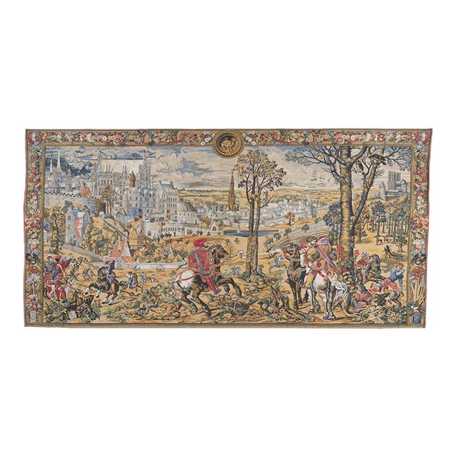 Medieval Brussels Tapestry - 244 X 475 Cm (8'0" X 15'7") - Requires Concealed Wooden Batten For Sale