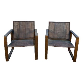 Steel Garden Armchairs, Set of 2 For Sale