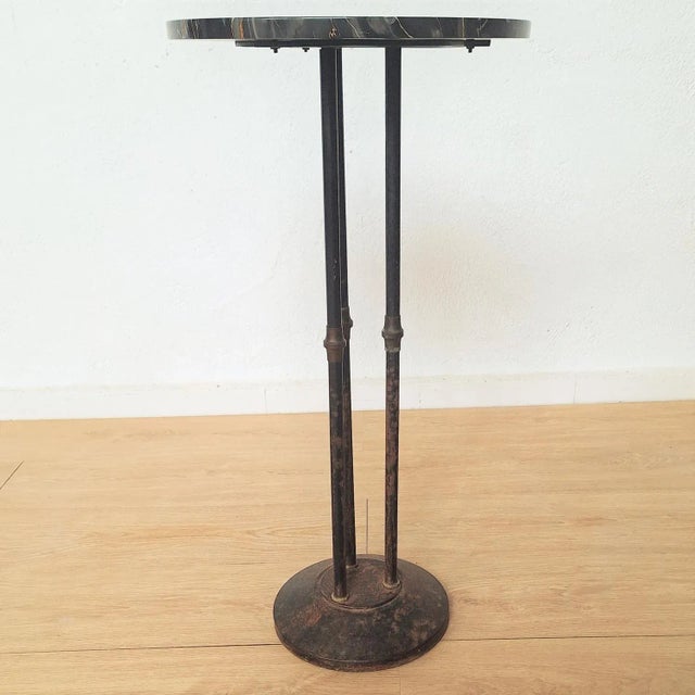 Art Deco Side Table with Marble Top, 1930s For Sale - Image 6 of 7