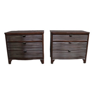 Brownstone Furniture Reeded Front Nightstands – Pair For Sale