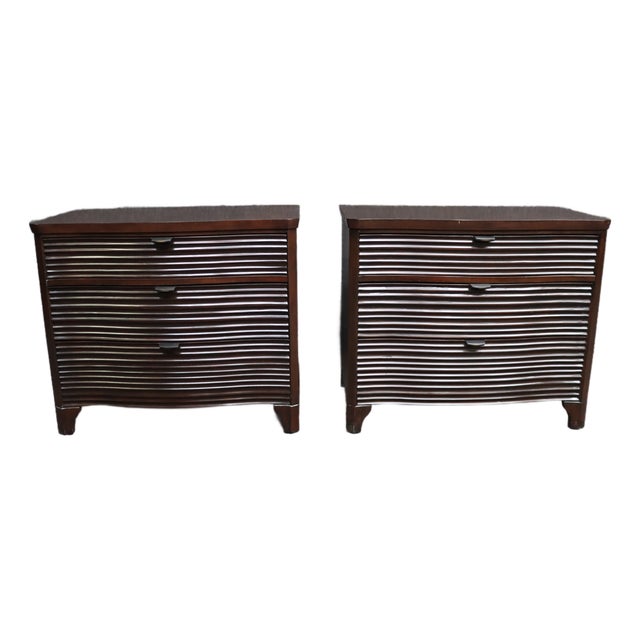 Brownstone Furniture Reeded Front Nightstands – Pair For Sale