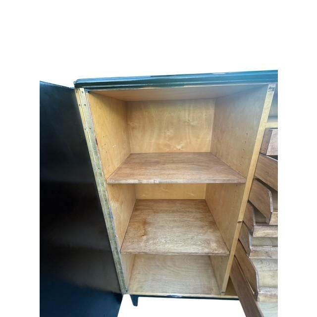 Vintage Scandinavian Linen Cabinet Attributed to Bodafors With Black Mirror Top For Sale - Image 11 of 18