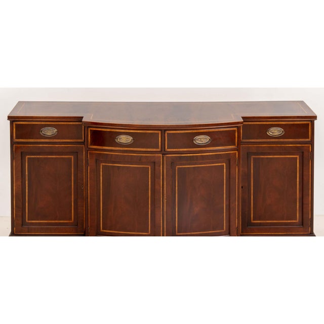 George III Style Flame Mahogany Breakfront Sideboard For Sale - Image 4 of 9
