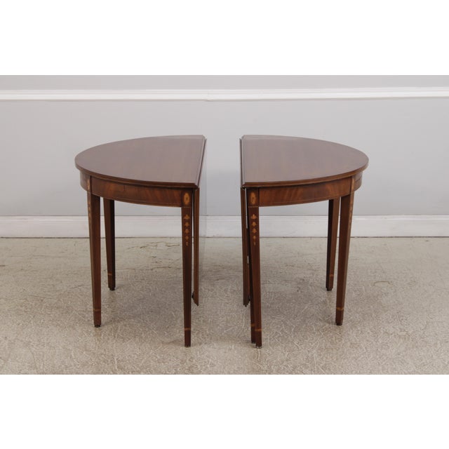 Traditional Vintage Mahogany Inlaid Gate Leg Dining Table For Sale - Image 3 of 18