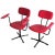Set of Red & Black Desk Chairs, 1960s For Sale - Image 11 of 11