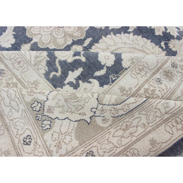 Large Vintage Tabriz Rug With All-Over Motif Design in Steel Gray and Tan 11'5 X 15'11 For Sale - Image 12 of 13