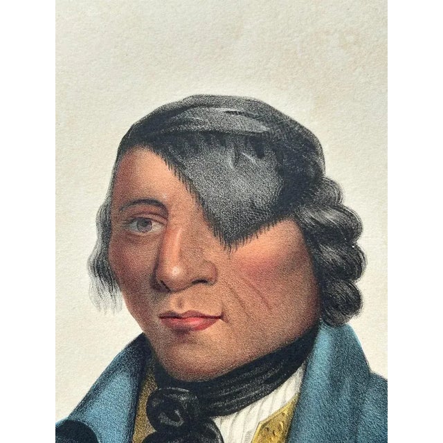 Charles Bird King, Portrait of Waa-Pa-Shaw Sioux Chief, 1838, Hand-Colored Lithograph For Sale - Image 9 of 11