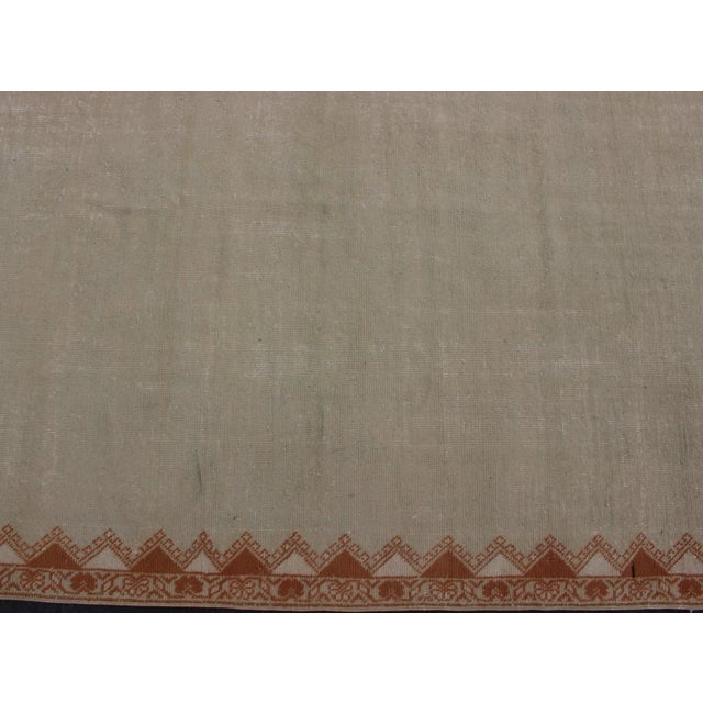 Large Vintage Moroccan Rug With Blossom Design in Ivory Background & Light Brown For Sale - Image 9 of 13