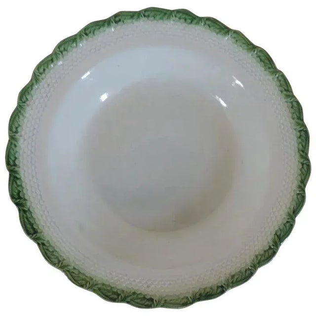 19th Century English Adams Pearlware Green Feather Edge Soup Bowl For Sale - Image 10 of 10