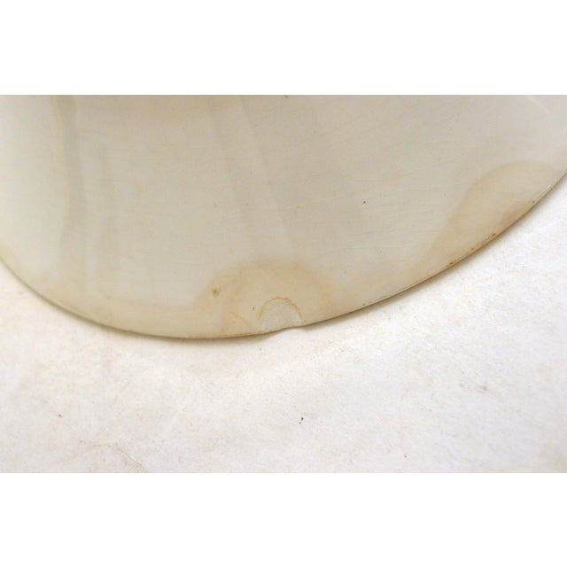 Ivory Salad Bowl with Stylized Floral Stencil Decoration by Digoin Sarreguemines, 1950s For Sale - Image 8 of 12