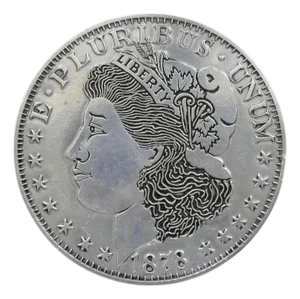 Vintage 1878 Morgan Silver Dollar Pewter Trivet or Wall Hanging Plaque, Usa