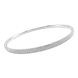 Tiffany & Co. Metro 18k White Gold Full Diamond Three Row Bangle Bracelet $22,300