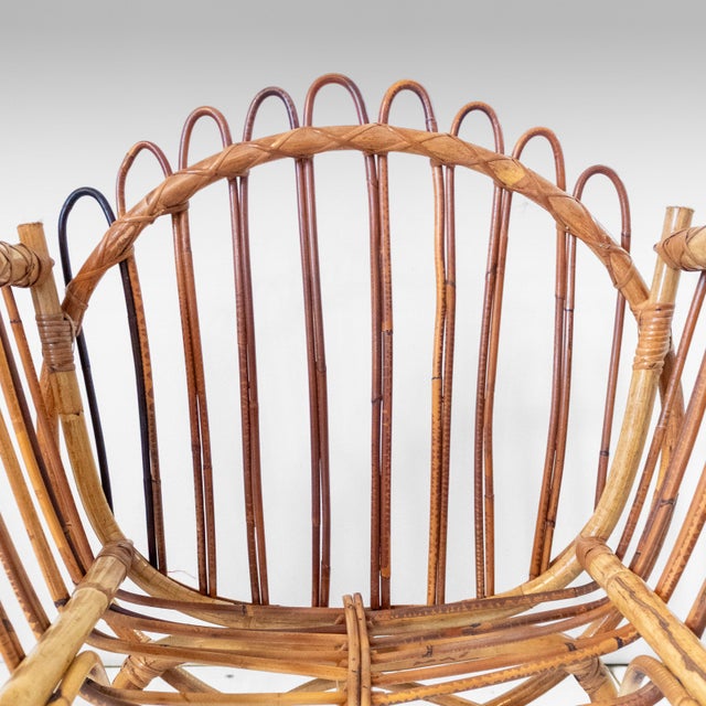 Mid-Century Modern Bamboo Baby Cradle, Italy, 1960s For Sale - Image 12 of 16