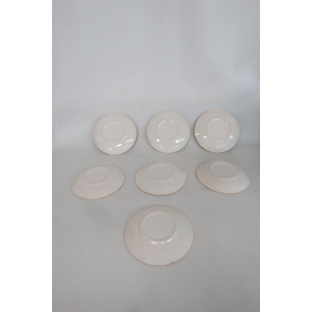 Mid 20th Century Porcelain Trinket Dishes Set of 7 With Hand Painted Flowers and Gold Trim For Sale - Image 12 of 12