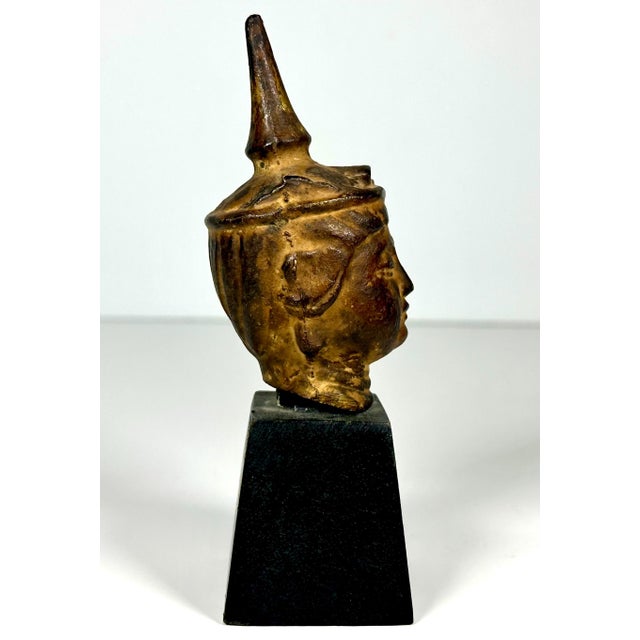 19th Century Antique Thai Bronze Buddha Head Fragment - 19th Century Sculpture For Sale - Image 5 of 10