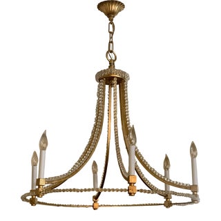 1990s Niermann Weeks Italian-Beaded 6 Light Chandelier For Sale