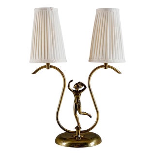 Swedish Modern Brass Table Lamp, 1940s For Sale