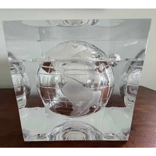 Italian Design Planet Earth Lucite Acrylic Ice Bucket by Alessandro Albrizzi For Sale - Image 9 of 12
